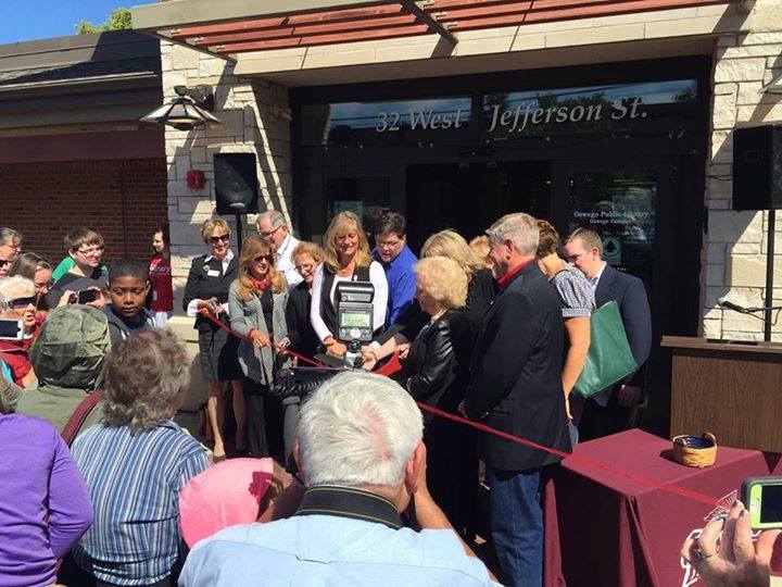 Senator Holmes at the grand reopening of the Oswego Library